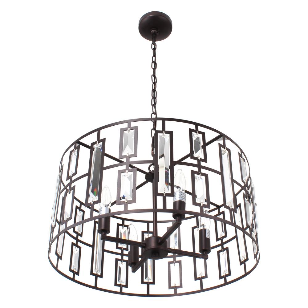 NAOMI Contemporary 4 Light Rubbed Bronze Ceiling Pendant 20" Wide. Picture 2