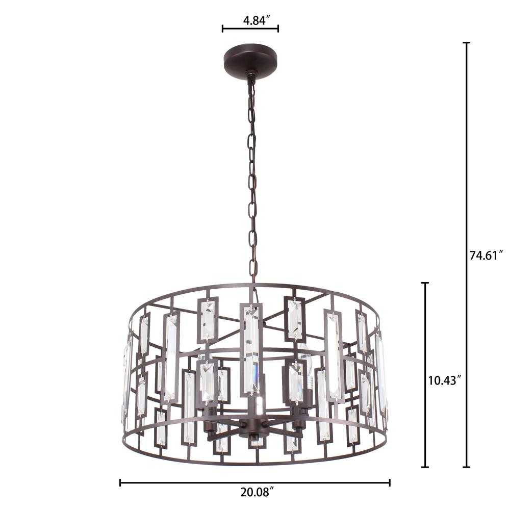 NAOMI Contemporary 4 Light Rubbed Bronze Ceiling Pendant 20" Wide. Picture 1