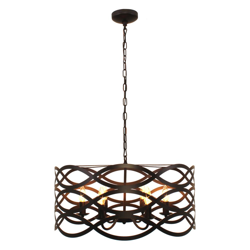 CAPELLA Transitional 6 Light Oil Rubbed Bronze Ceiling Pendant 24" Wide. Picture 5