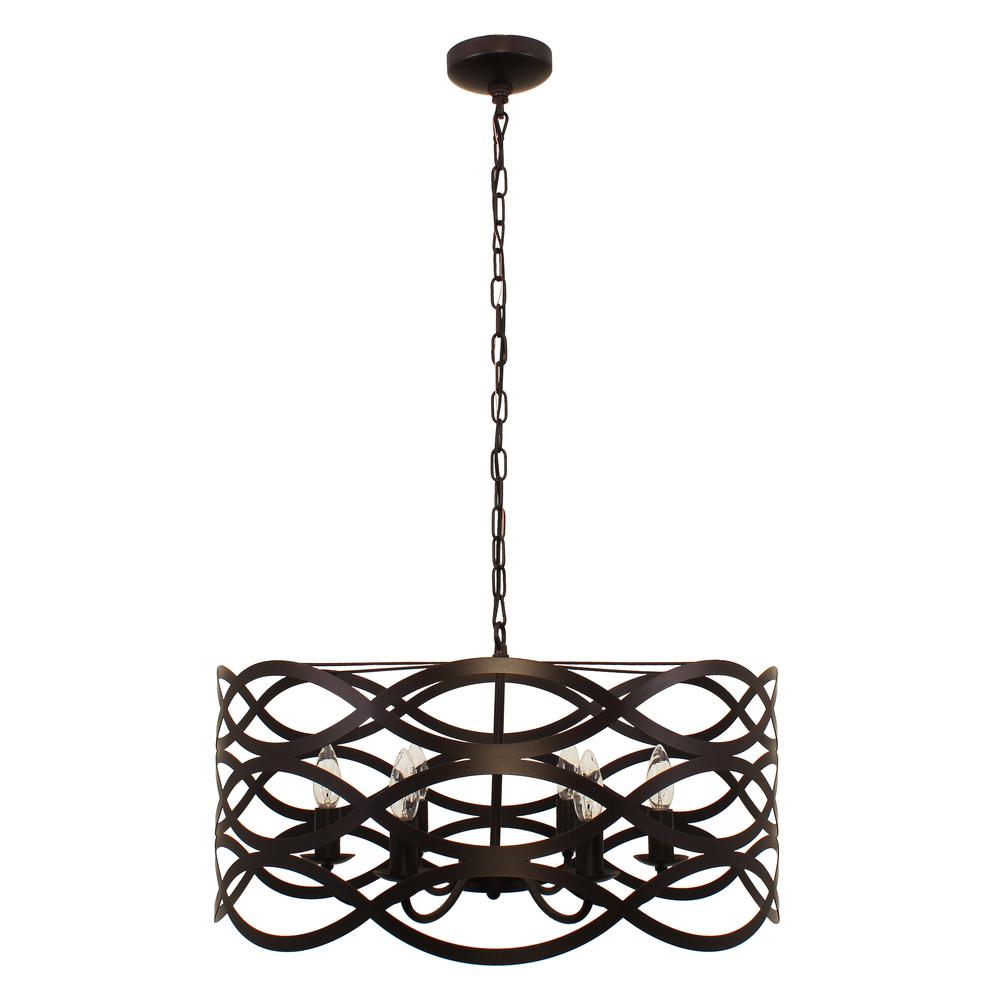 CAPELLA Transitional 6 Light Oil Rubbed Bronze Ceiling Pendant 24" Wide. Picture 4