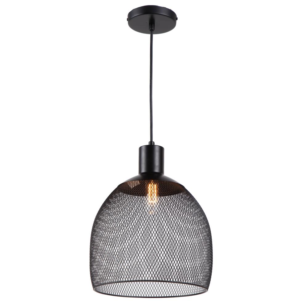 IRONCLAD Industrial 1 Light Textured Black Mini Ceiling Pendant 11.5" Wide. Picture 3