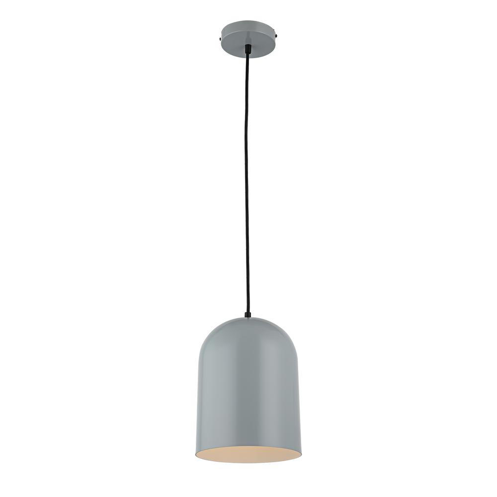 CHLOE Lighting IRONCLAD Contemporary-Style 1 Light Gray and White Ceiling Mini Pendant 8" Wide. Picture 1