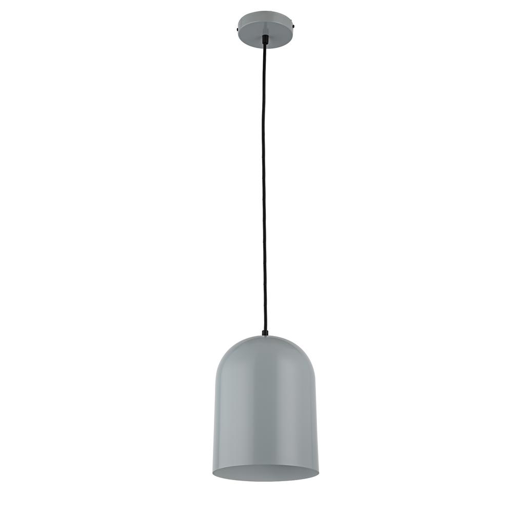 CHLOE Lighting IRONCLAD Contemporary-Style 1 Light Gray and White Ceiling Mini Pendant 8" Wide. Picture 2