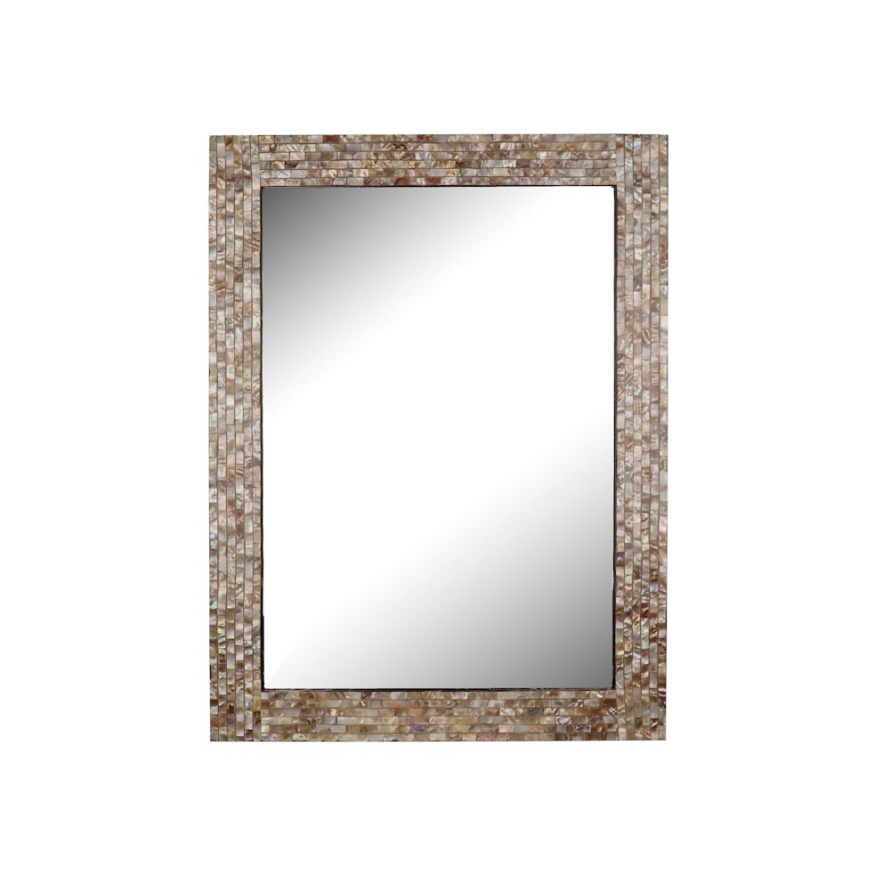 Chloe'S Reflection Seashell Finish Rectangular Framed Wall Mirror 32" Height. Picture 1