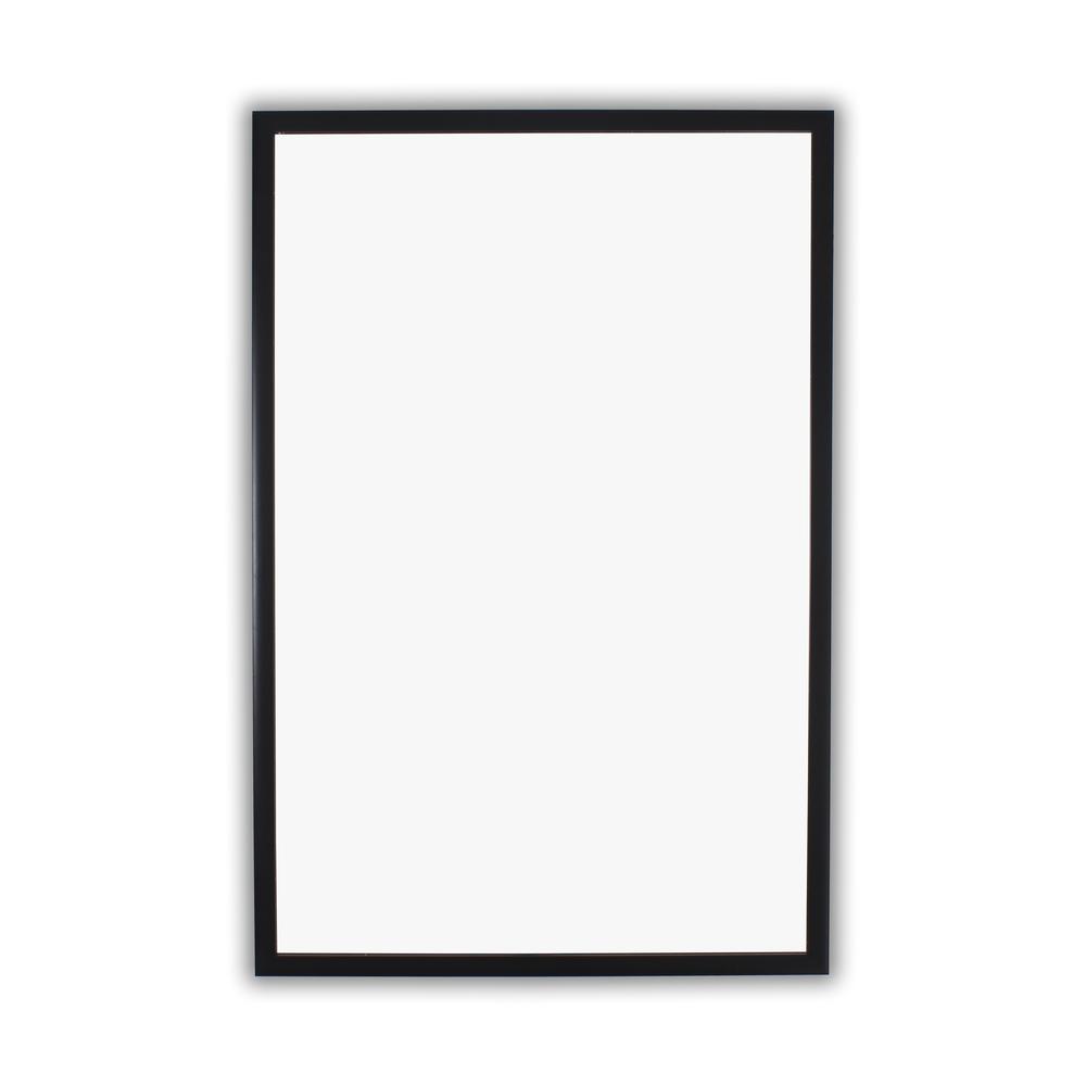 CHLOE'S Reflection Textured Black Rectangular Framed Wall Mirror 36" Height. Picture 1