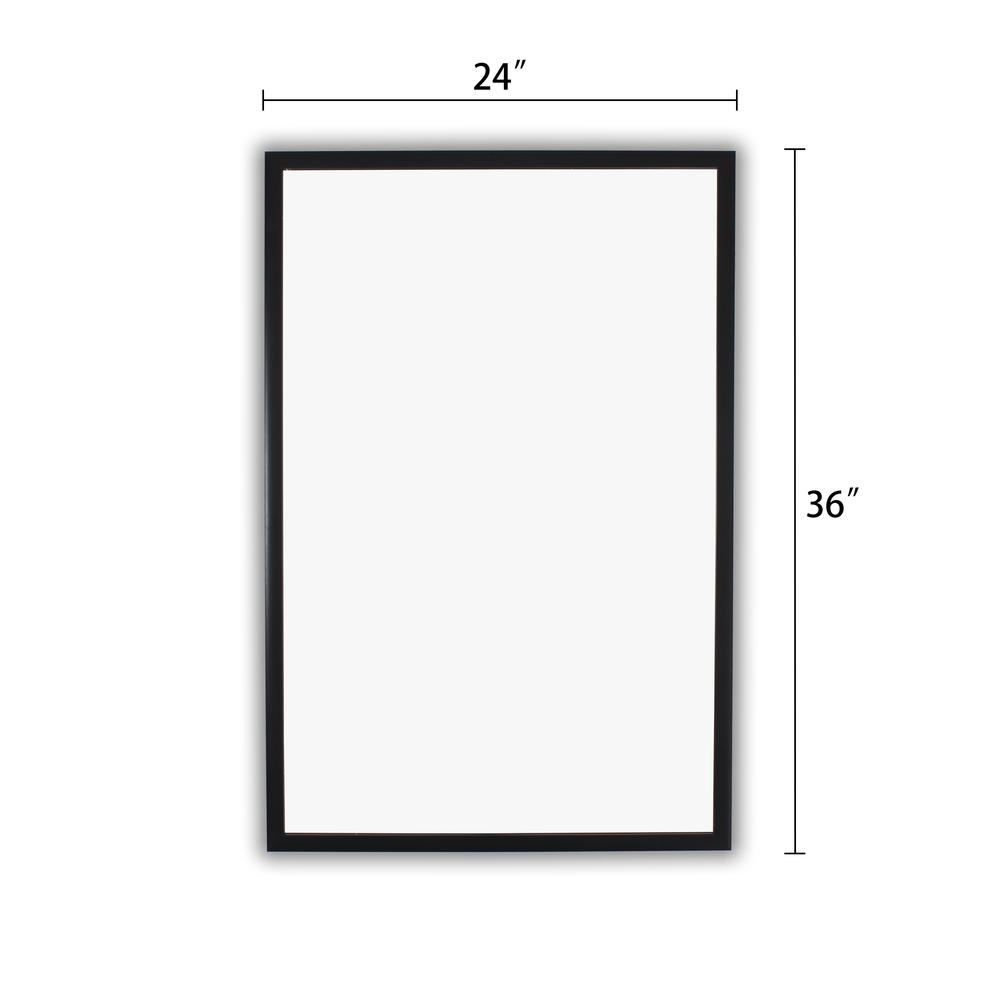 CHLOE'S Reflection Textured Black Rectangular Framed Wall Mirror 36" Height. Picture 3