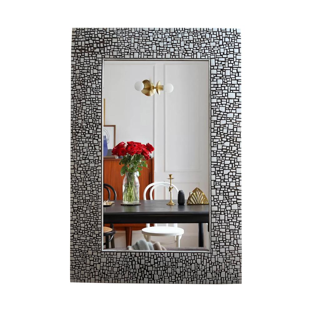 CHLOE's Reflection Contemporary-Style Rectangle Antique Silver Finish 36". Picture 3