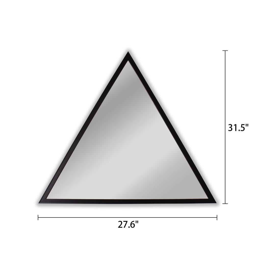 CHLOE's Reflection Contemporary Black Finish Triangle Framed Wall Mirror 31.5" Height. Picture 5