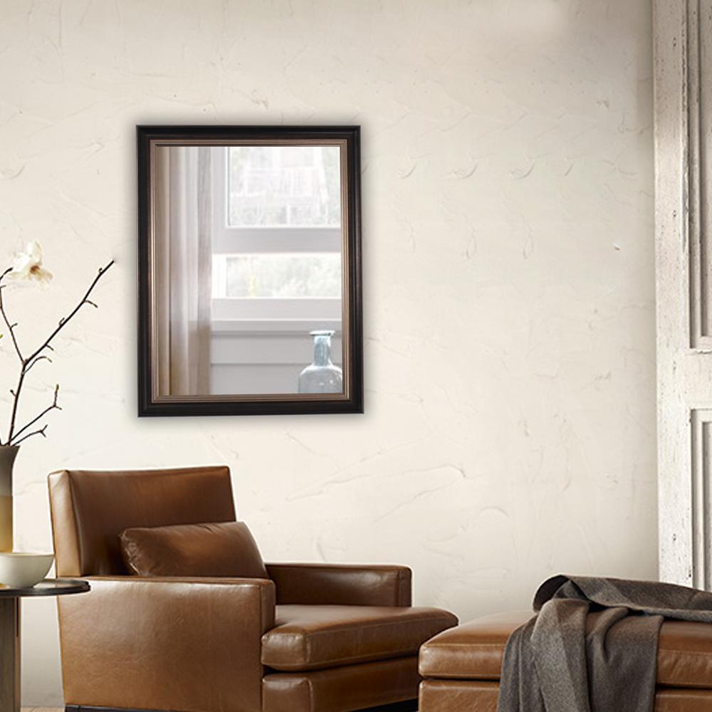 CHLOE'S Reflection Black Walnut Finish Framed Wall Mirror 35" Height. Picture 2