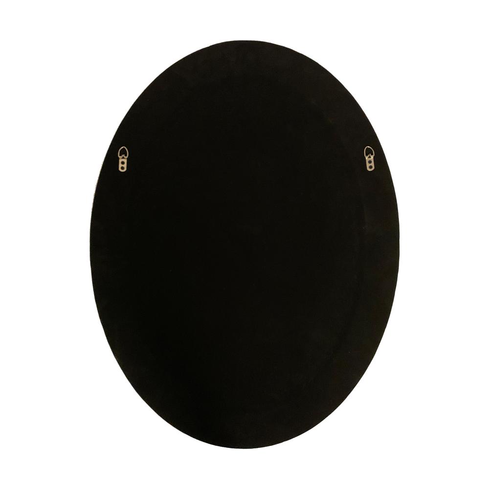 CHLOE's Reflection Vertical Hanging Seashell Finish Oval Framed Wall Mirror 35" Height. Picture 5