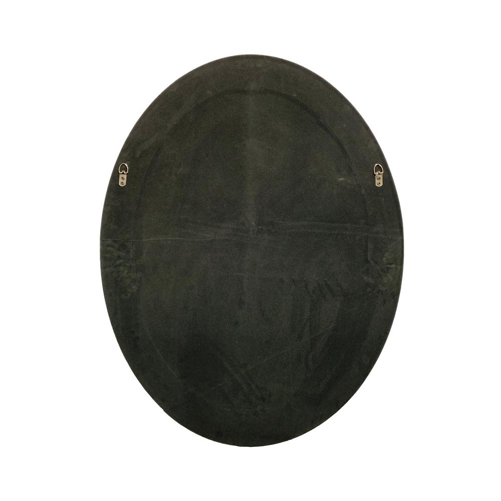 CHLOE's Reflection Vertical Hanging Black-Wood Finish Oval Framed Wall Mirror 35" Height. Picture 5