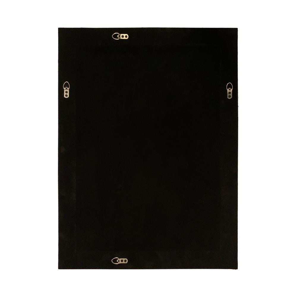 CHLOE's Reflection Vertical Hanging Wood & Iron Silver/Black Finish Rectangle Framed Wall Mirror 35" Height. Picture 3