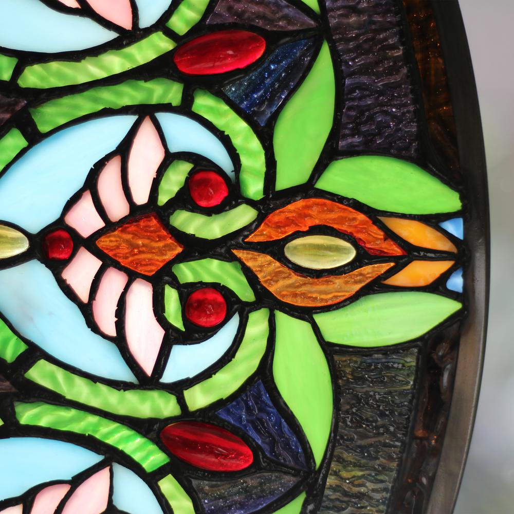 CHLOE Lighting ARABELLA Tiffany-Style Victorian Stained Glass Window Panel, 26" Width. Picture 5