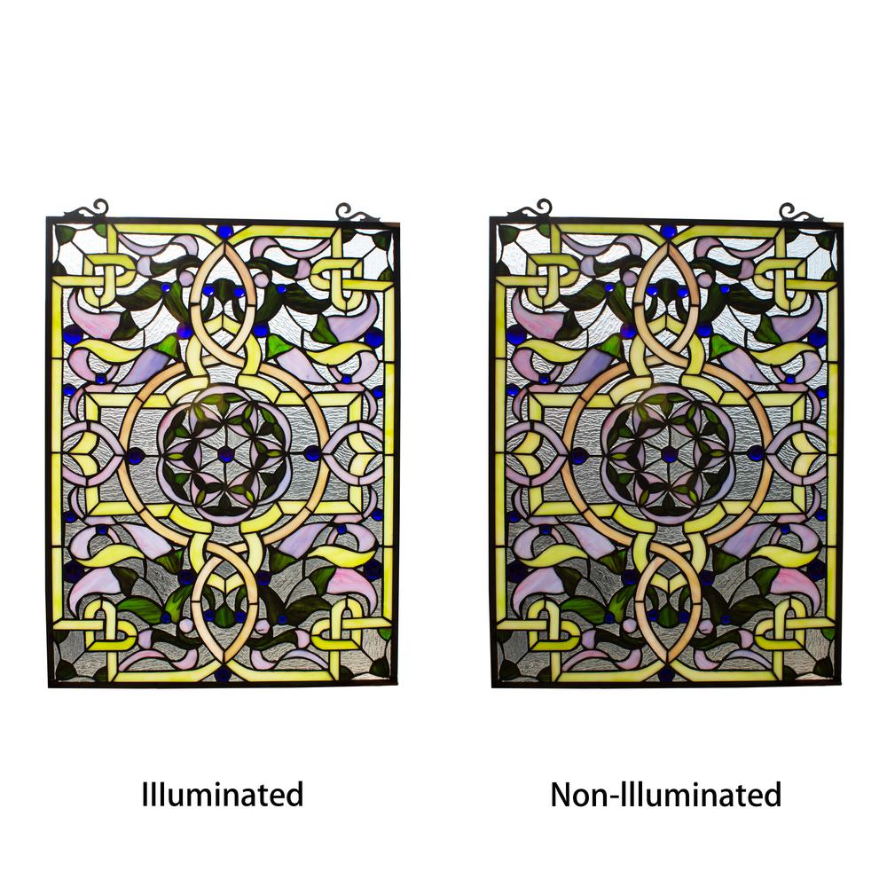 CHLOE Lighting SABRINA Tiffany-style Victorian Window Panel 24" Height. Picture 2
