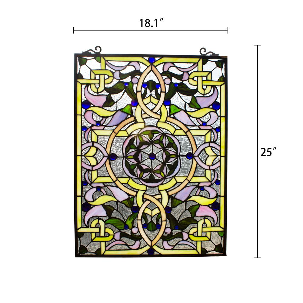 CHLOE Lighting SABRINA Tiffany-style Victorian Window Panel 24" Height. Picture 3