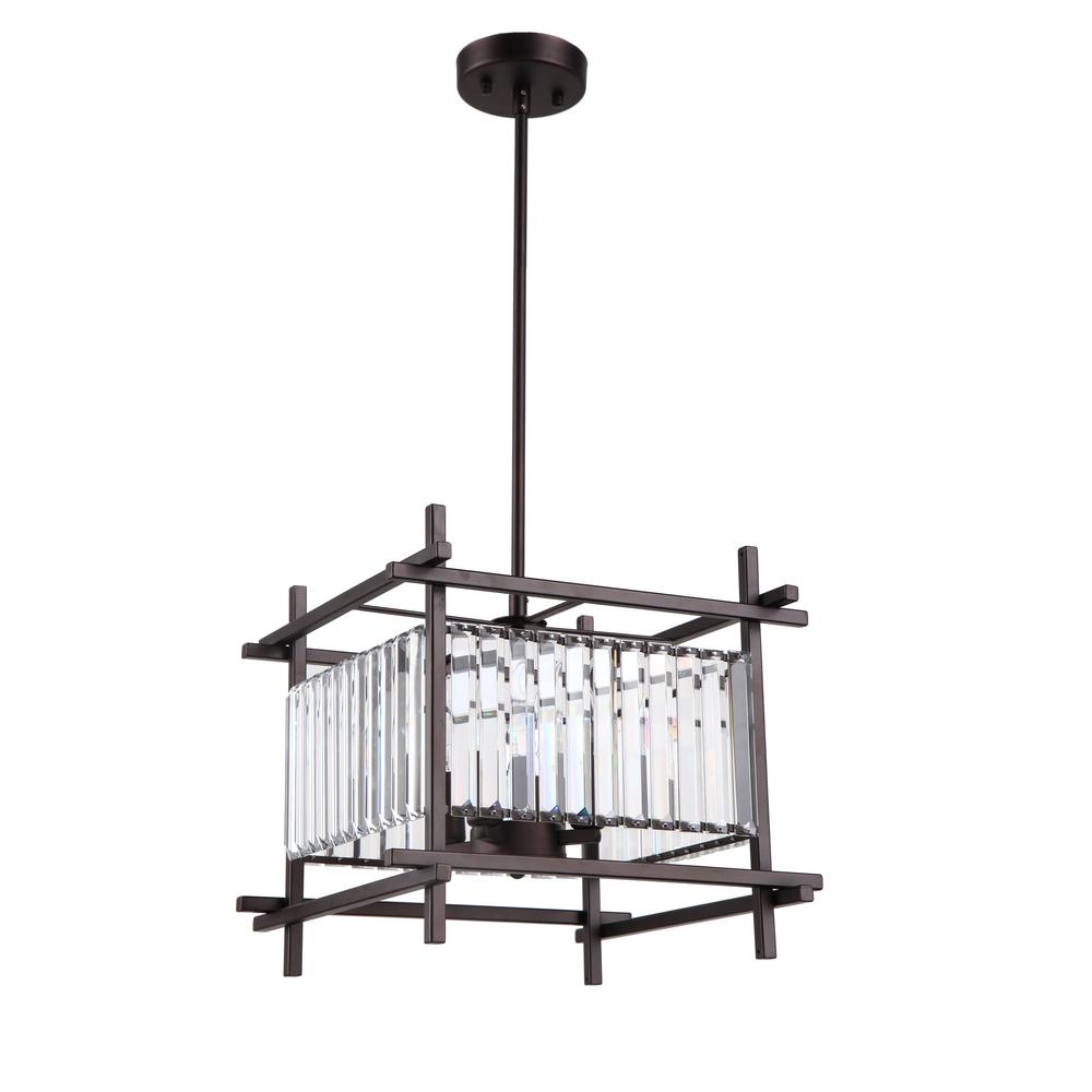 VANESSA Contemporary 4 Lights Rubbed Bronze Ceiling Pendant 15" Wide. Picture 2