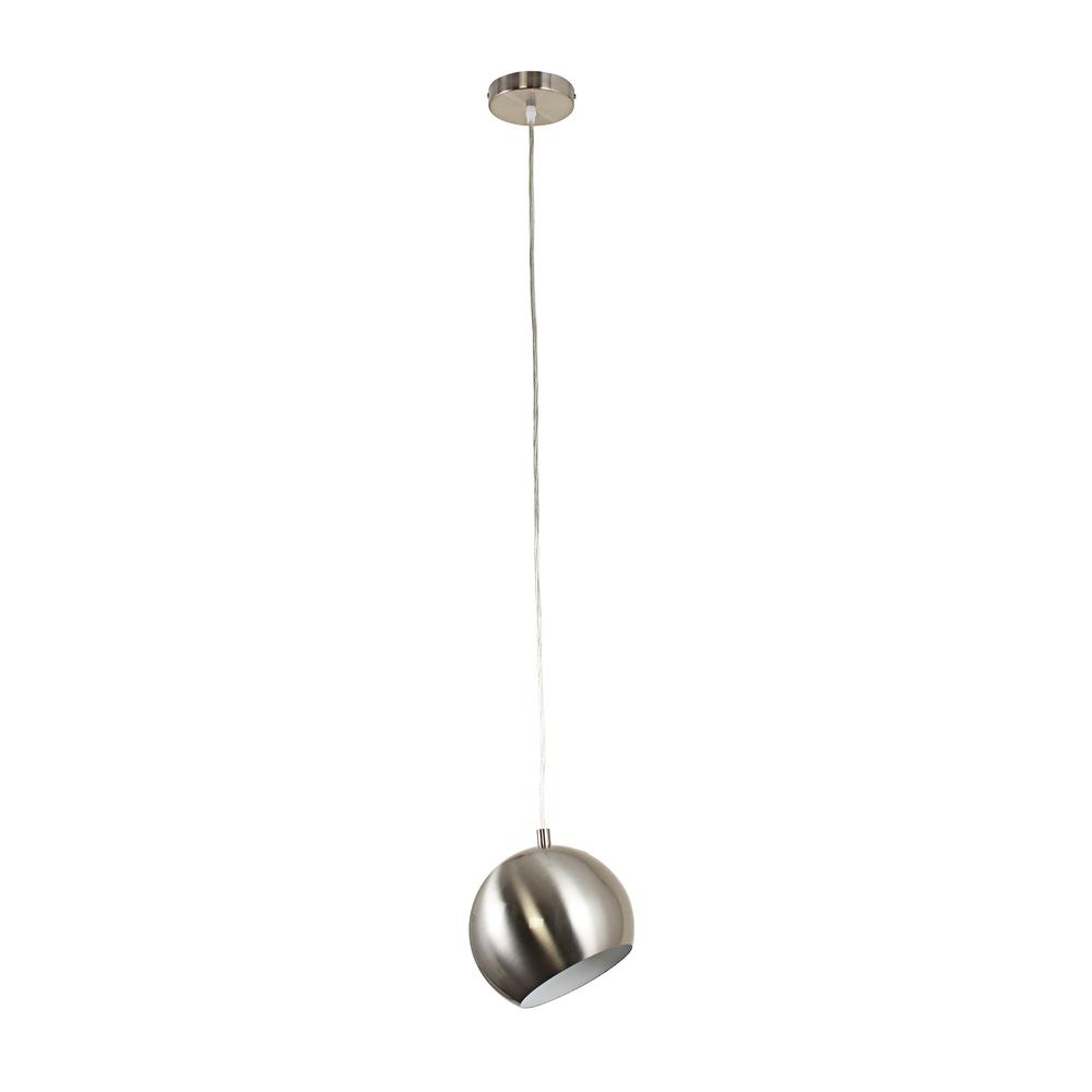 CHLOE Lighting IRONCLAD Contemporary-Style 1 Light Brushed Nickel Ceiling Mini Pendant 8" Wide. Picture 2