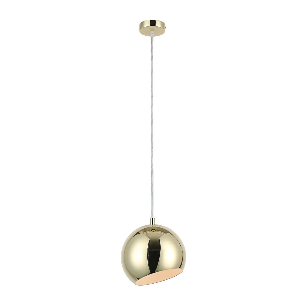 CHLOE Lighting IRONCLAD Contemporary-Style 1 Light Plated Gold Ceiling Mini Pendant 8" Wide. Picture 3