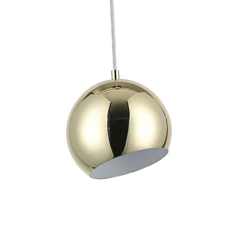 CHLOE Lighting IRONCLAD Contemporary-Style 1 Light Plated Gold Ceiling Mini Pendant 8" Wide. Picture 4