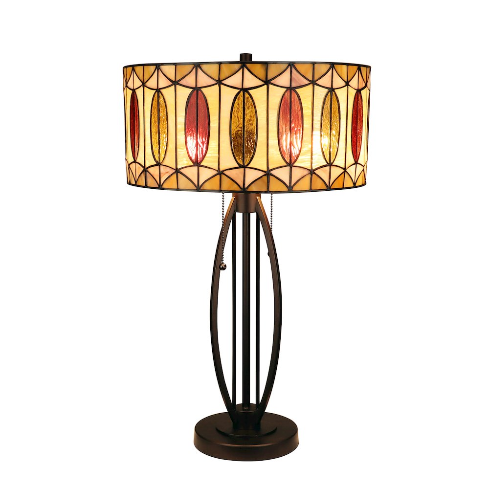 Gimm Geometric Style 2-Light Table Lamp 15" Shade. Picture 1