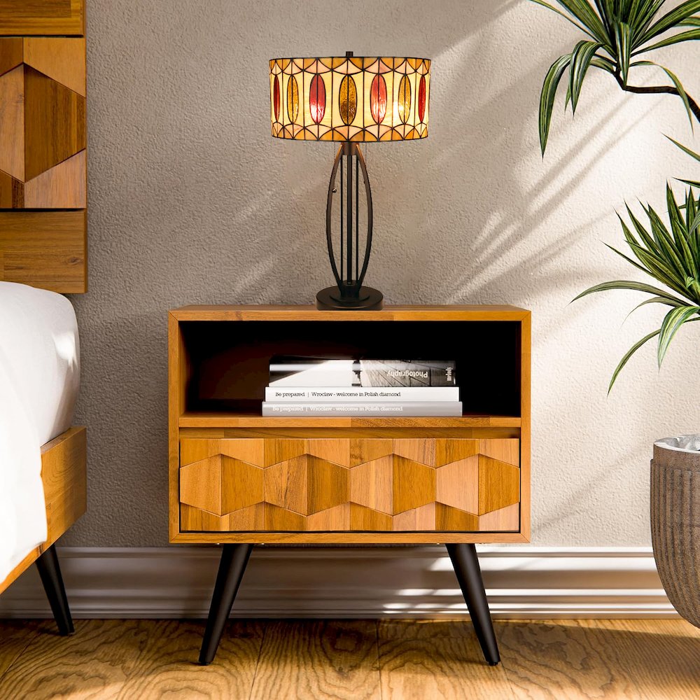 Gimm Geometric Style 2-Light Table Lamp 15" Shade. Picture 3