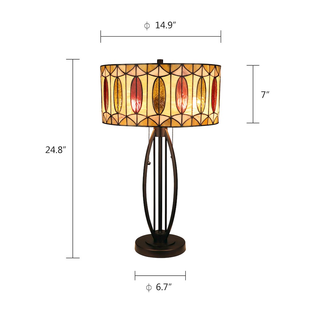 Gimm Geometric Style 2-Light Table Lamp 15" Shade. Picture 7