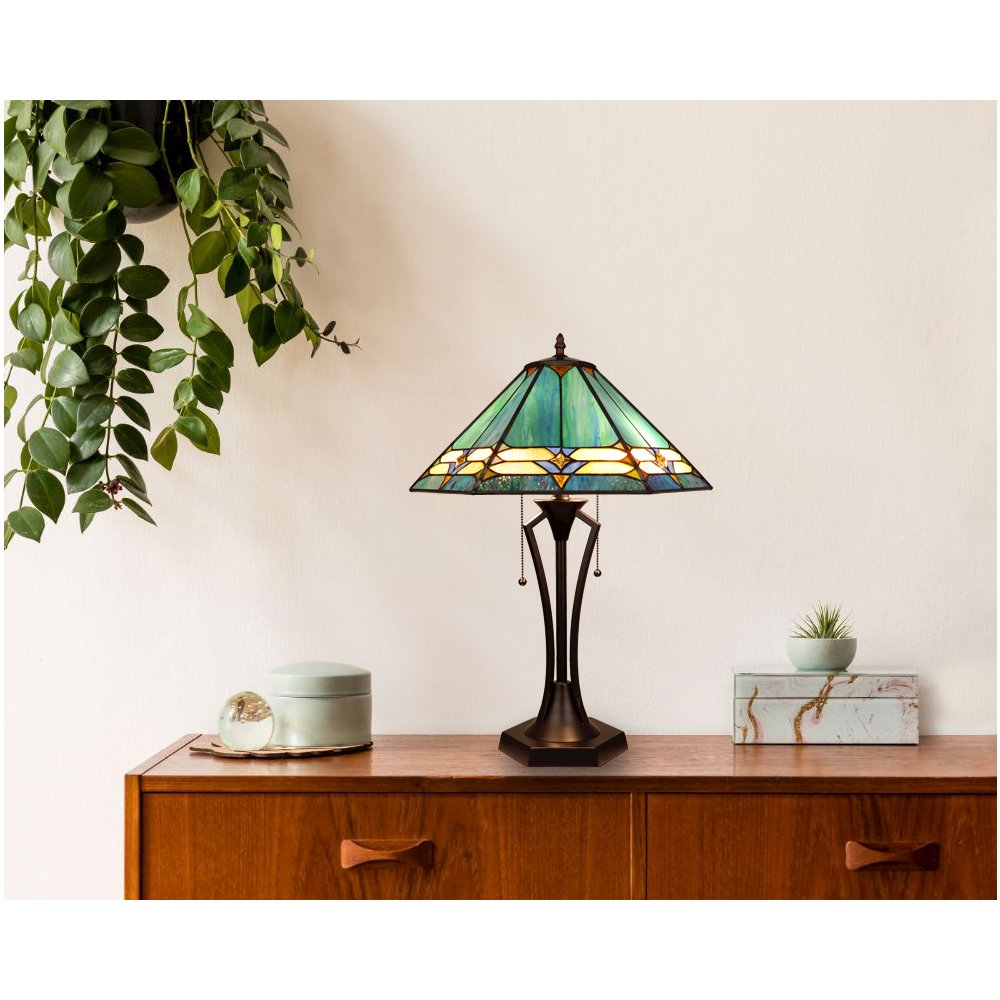 Hyland Geometric Style 2-Light Table Lamp 18" Shade. Picture 5