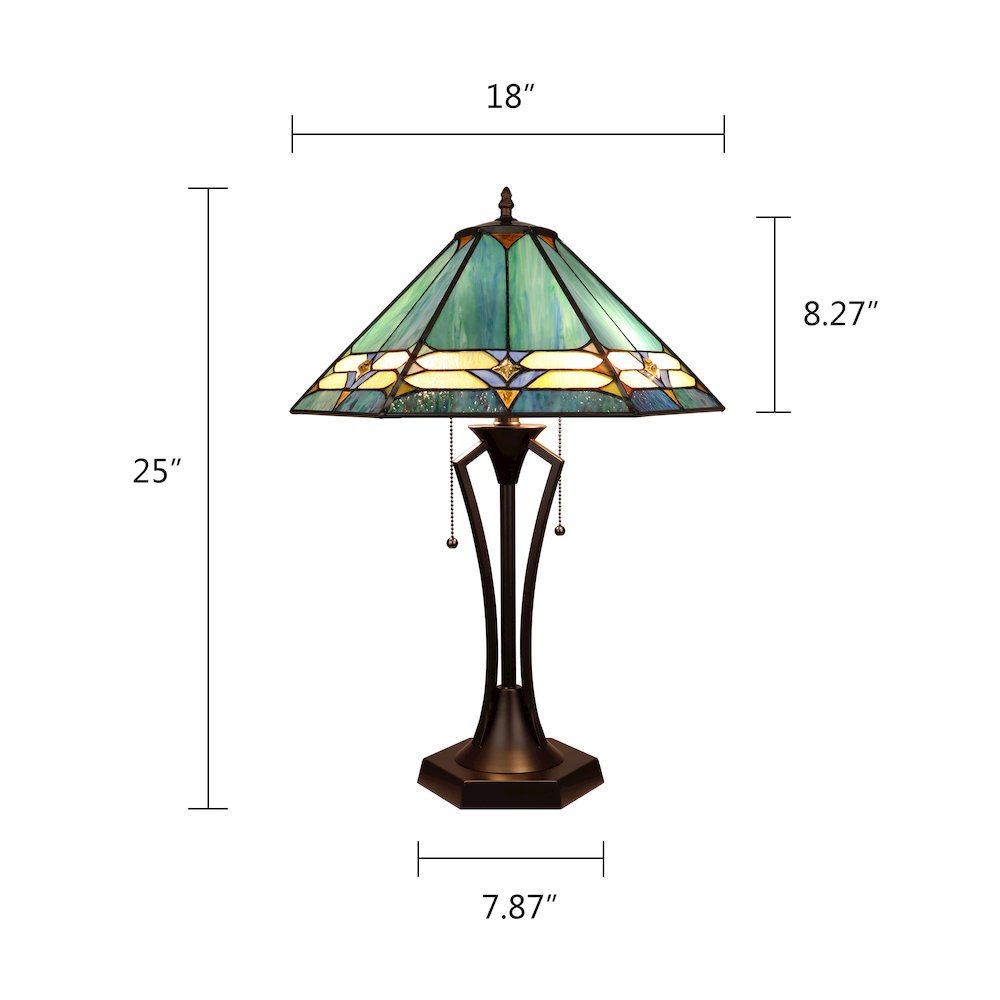 Hyland Geometric Style 2-Light Table Lamp 18" Shade. Picture 7