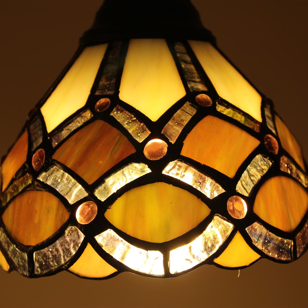 CHLOE Lighting GEORGIA Tiffany-Style Victorian Stained Glass Mini Chandelier 21" Width. Picture 4