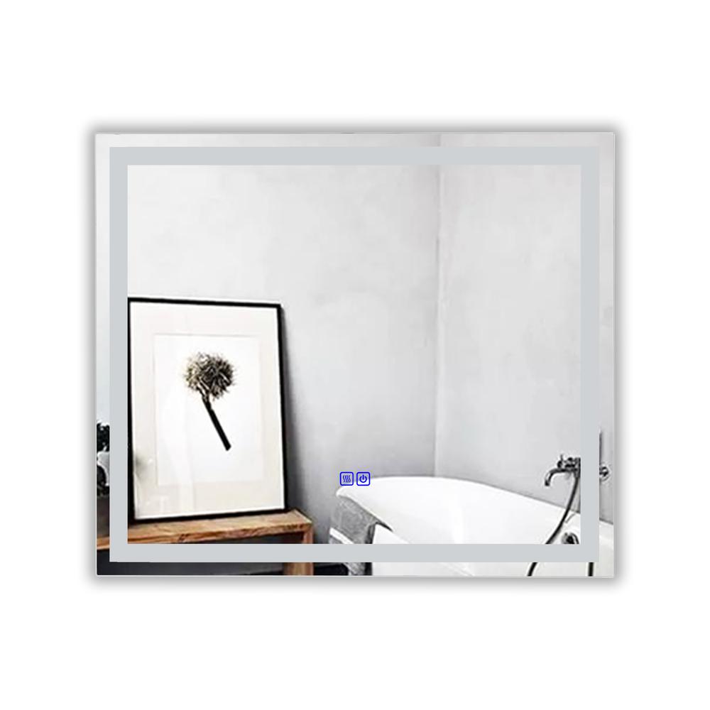 CHLOE Lighting LUMINOSITY Back Lit Rectangular TouchScreen LED Mirror 3 Color Temperatures 3000K-6000K 28" Wide. Picture 4