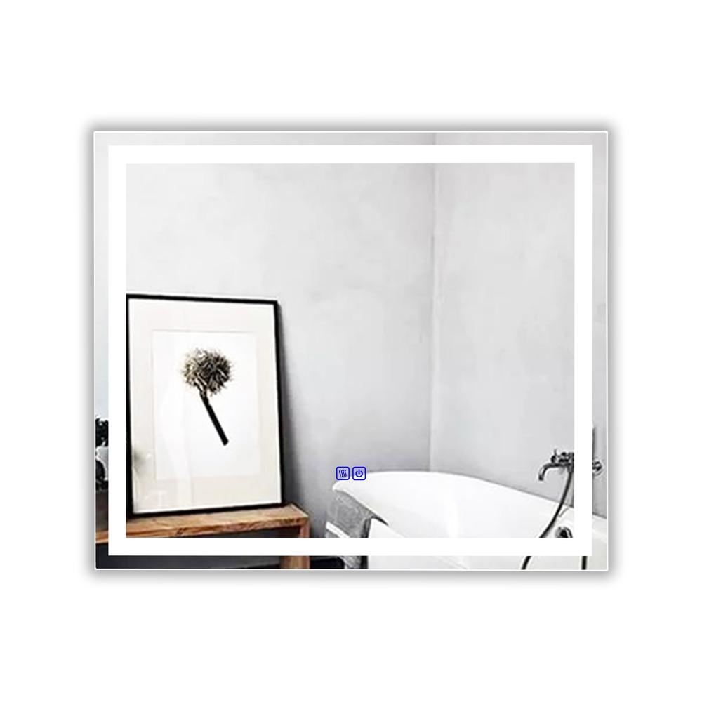 CHLOE Lighting LUMINOSITY Back Lit Rectangular TouchScreen LED Mirror 3 Color Temperatures 3000K-6000K 28" Wide. Picture 1