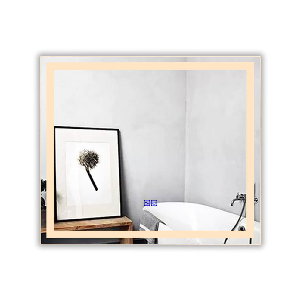 CHLOE Lighting LUMINOSITY Back Lit Rectangular TouchScreen LED Mirror 3 Color Temperatures 3000K-6000K 28" Wide. Picture 5