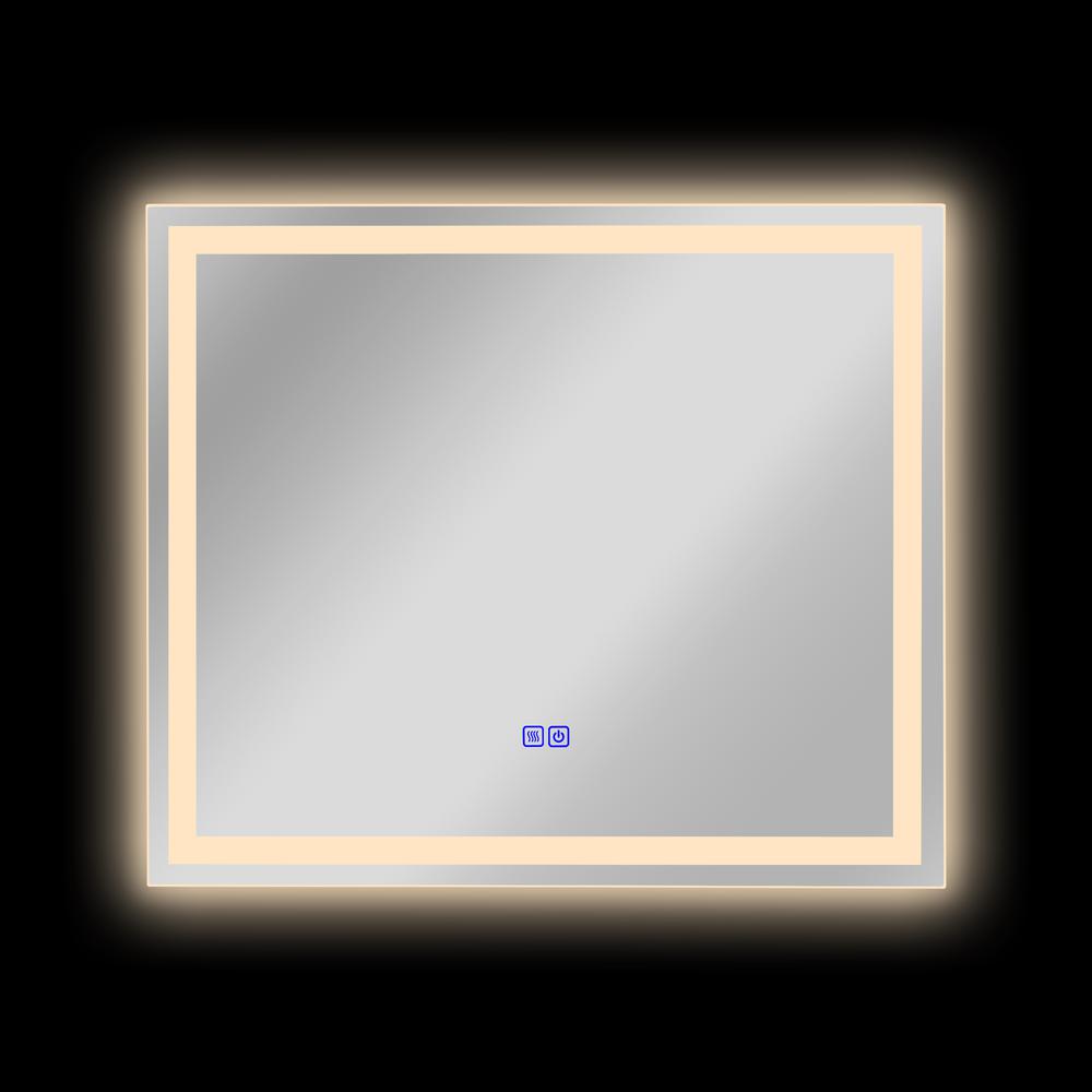 CHLOE Lighting LUMINOSITY Back Lit Rectangular TouchScreen LED Mirror 3 Color Temperatures 3000K-6000K 28" Wide. Picture 9