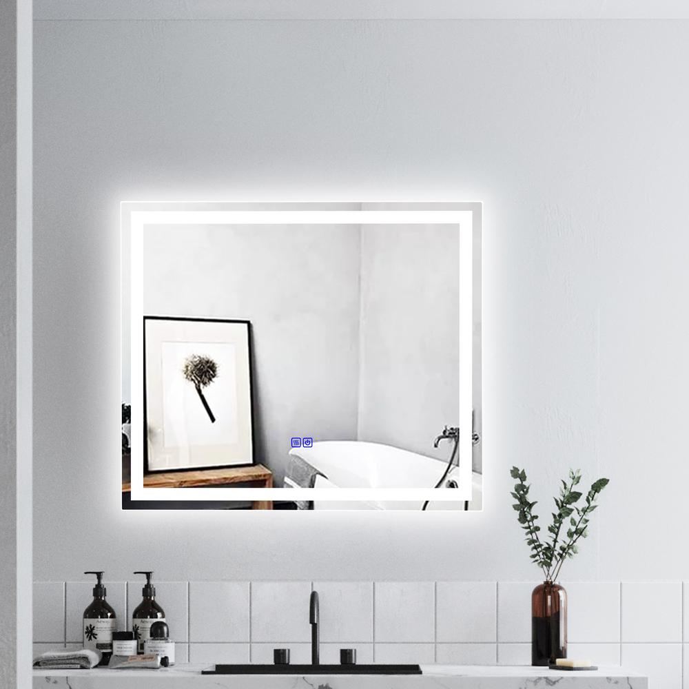 CHLOE Lighting LUMINOSITY Back Lit Rectangular TouchScreen LED Mirror 3 Color Temperatures 3000K-6000K 28" Wide. Picture 14