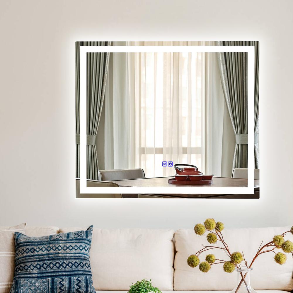 CHLOE Lighting LUMINOSITY Back Lit Rectangular TouchScreen LED Mirror 3 Color Temperatures 3000K-6000K 28" Wide. Picture 16