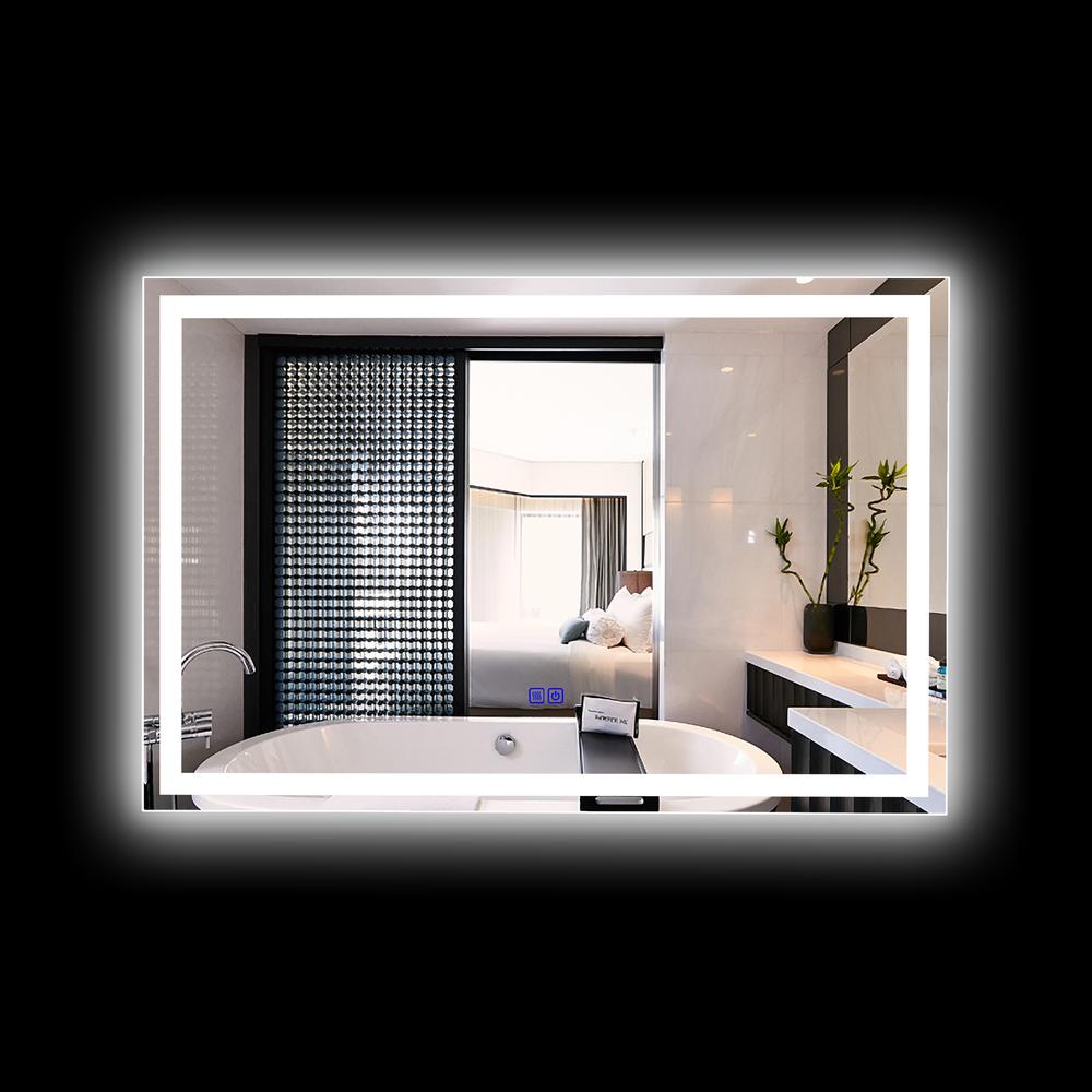 CHLOE Lighting LUMINOSITY- Back Lit Rectangular TouchScreen LED Mirror 3 Color Temperatures 3000K-6000K 36" Wide. Picture 6