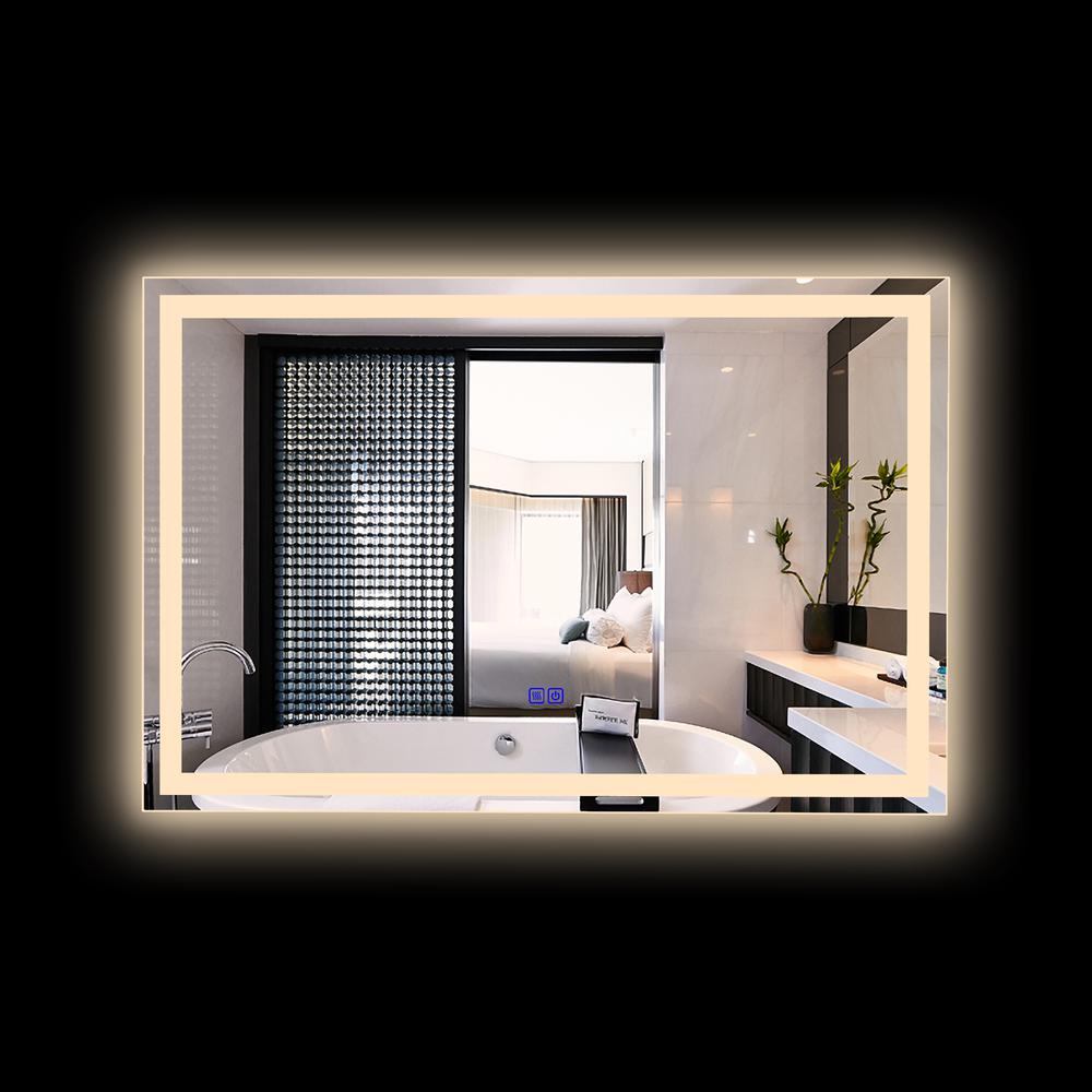 CHLOE Lighting LUMINOSITY- Back Lit Rectangular TouchScreen LED Mirror 3 Color Temperatures 3000K-6000K 36" Wide. Picture 7