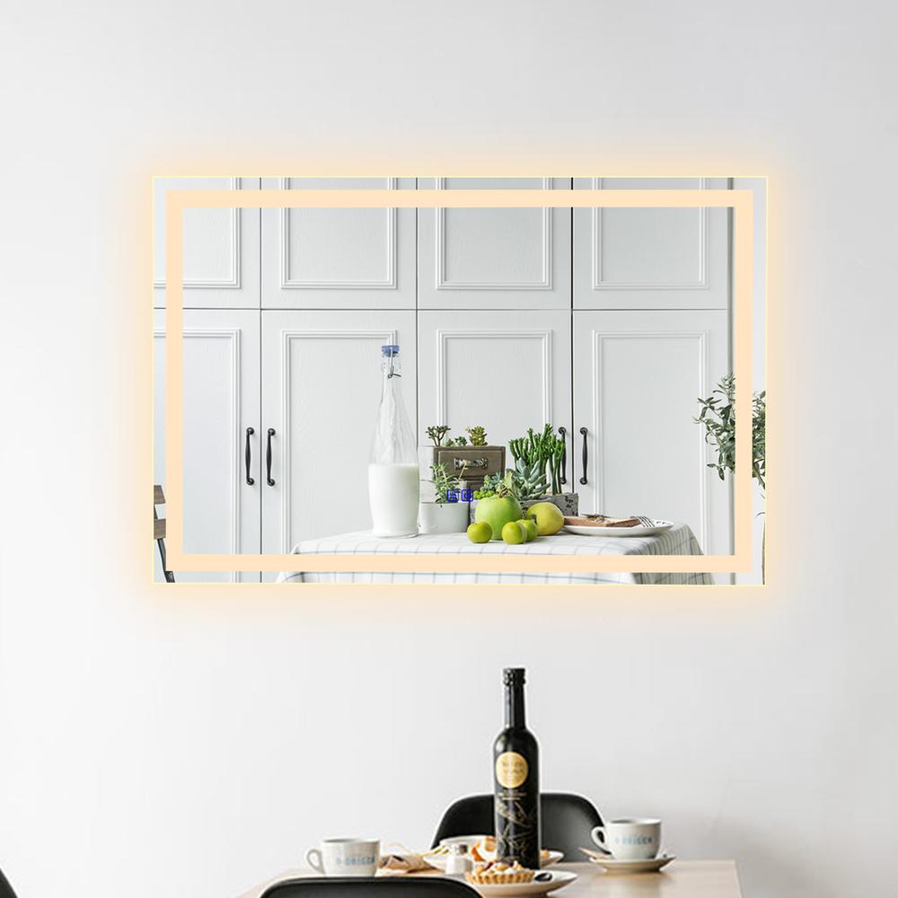 CHLOE Lighting LUMINOSITY- Back Lit Rectangular TouchScreen LED Mirror 3 Color Temperatures 3000K-6000K 36" Wide. Picture 17