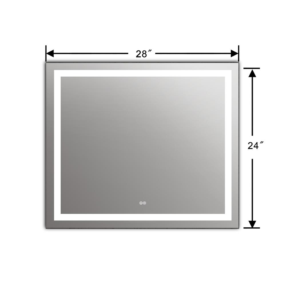 SPECULO Embedded LED Mirror 4000K Warm White 24" Wide. Picture 1