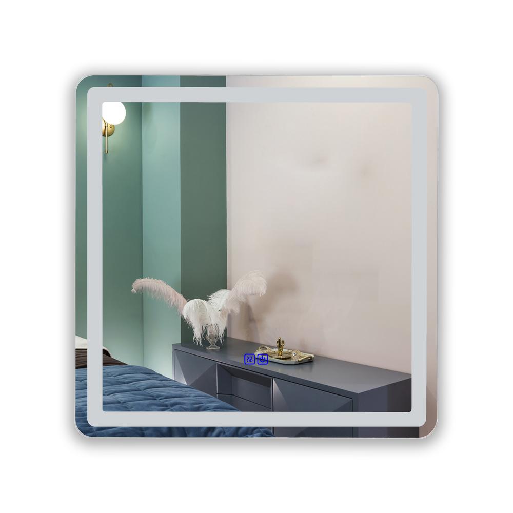 CHLOE Lighting LUMINOSITY Back Lit Rectangular TouchScreen LED Mirror 3 Color Temperatures 3000K-6000K 30" Wide. Picture 4