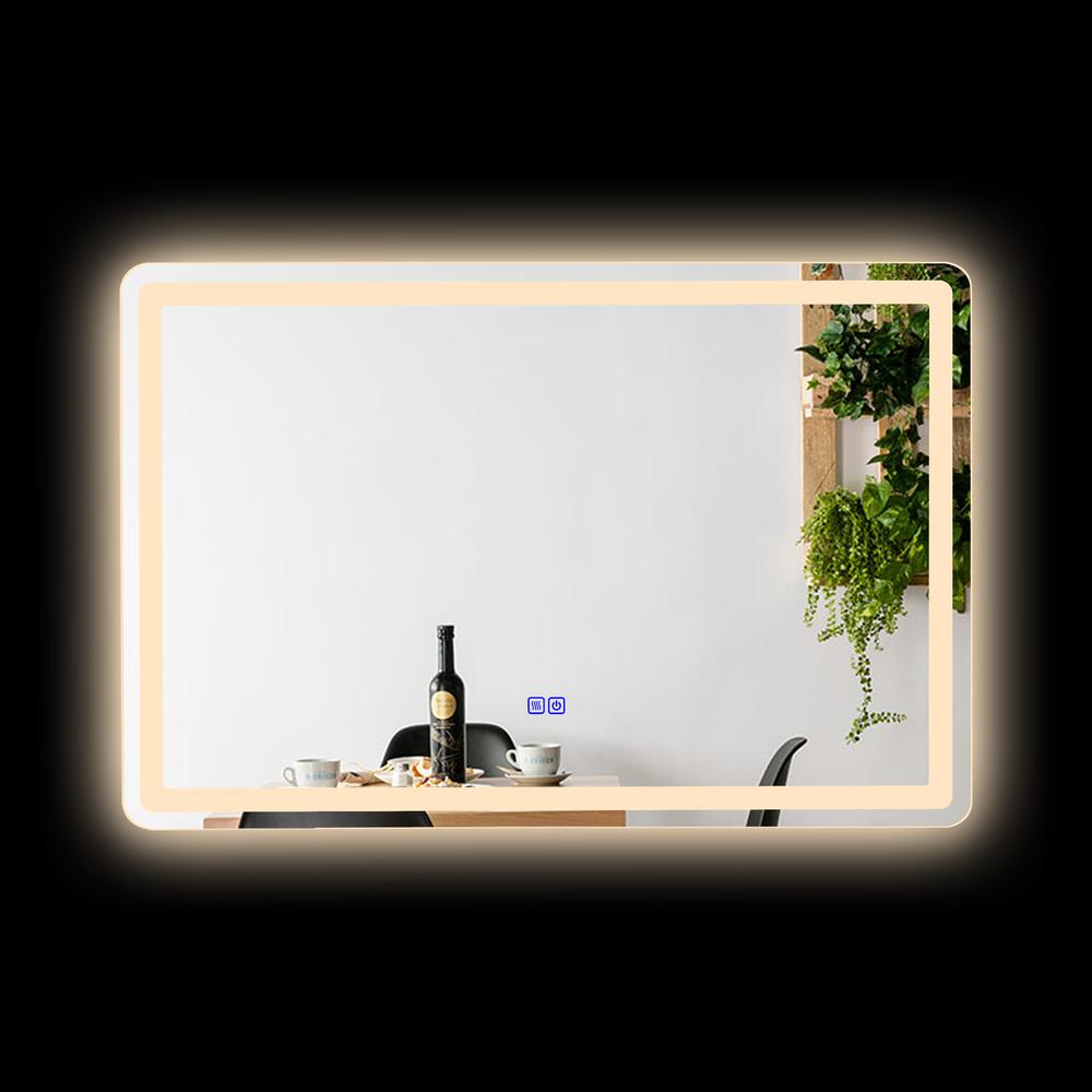CHLOE Lighting- LUMINOSITY Back Lit Rectangular TouchScreen LED Mirror 3 Color Temperatures 3000K-6000K 36" Wide. Picture 7