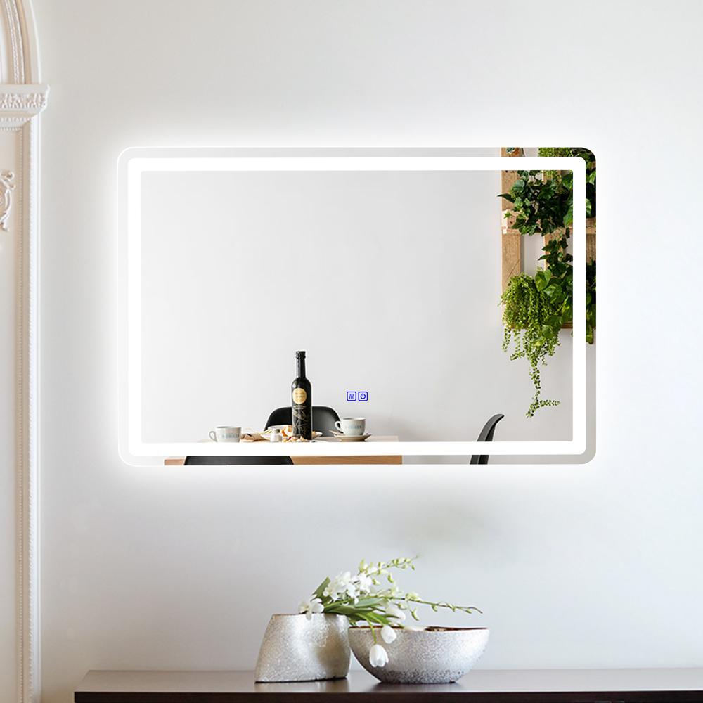 CHLOE Lighting- LUMINOSITY Back Lit Rectangular TouchScreen LED Mirror 3 Color Temperatures 3000K-6000K 36" Wide. Picture 14