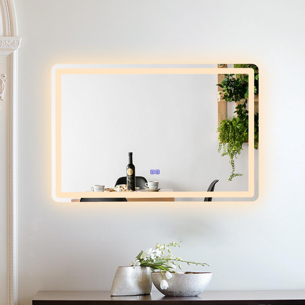 CHLOE Lighting- LUMINOSITY Back Lit Rectangular TouchScreen LED Mirror 3 Color Temperatures 3000K-6000K 36" Wide. Picture 15