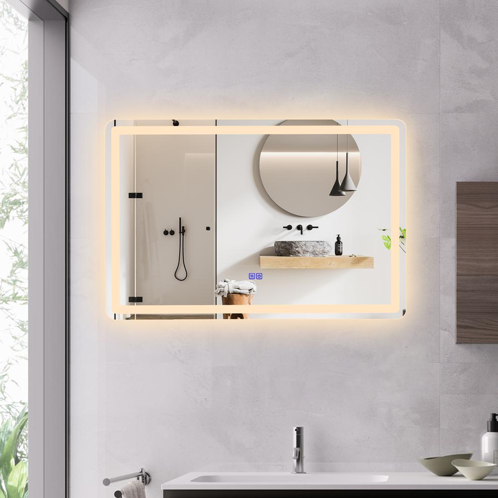 CHLOE Lighting- LUMINOSITY Back Lit Rectangular TouchScreen LED Mirror 3 Color Temperatures 3000K-6000K 36" Wide. Picture 17