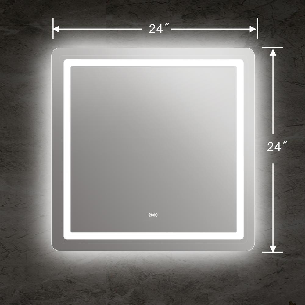 SPECULO Back Lit LED Mirror 4000K Warm White 24" Wide. Picture 1