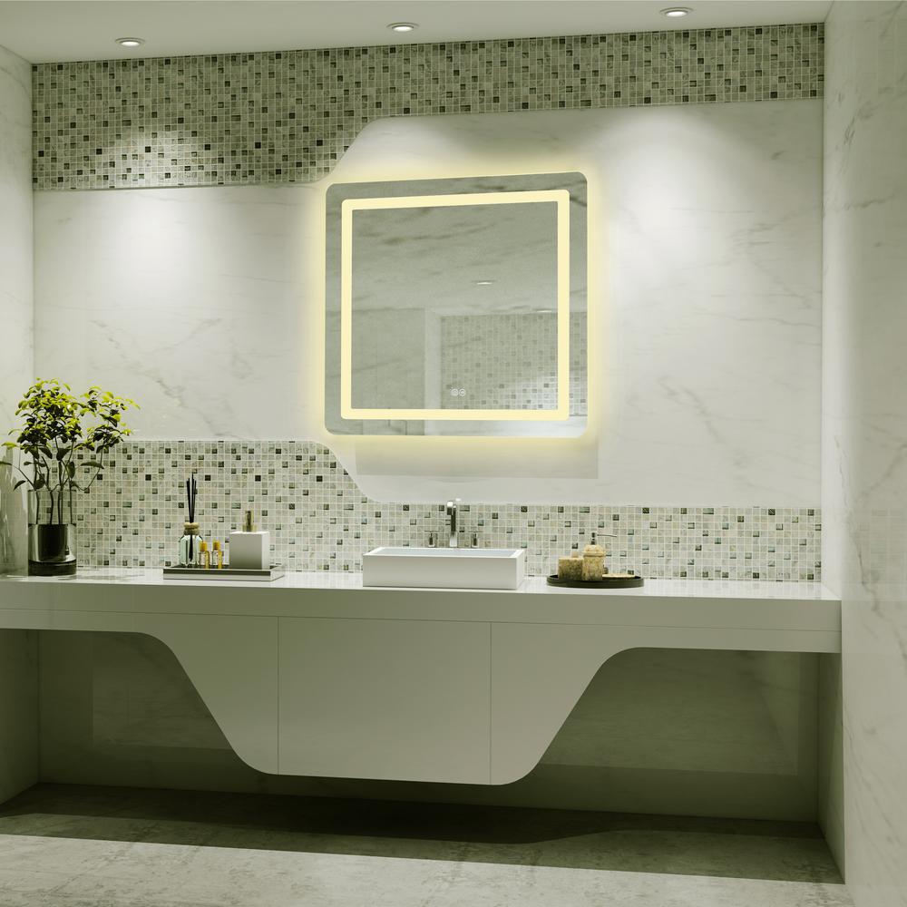 SPECULO Back Lit LED Mirror 4000K Warm White  28" Wide. Picture 2