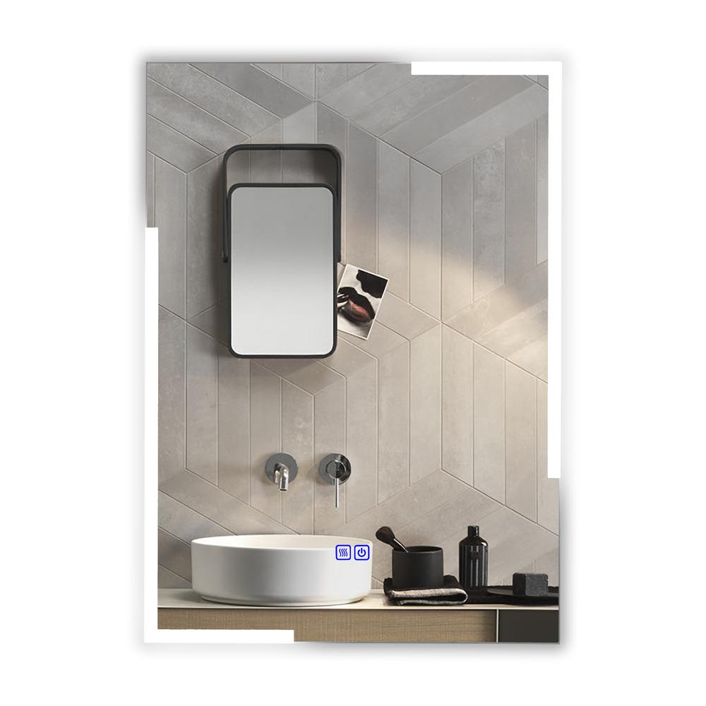 CHLOE Lighting LUMINOSITY Back Lit Rectangular TouchScreen LED Mirror 3 Color Temperatures 3000K-6000K 28" Height. Picture 1
