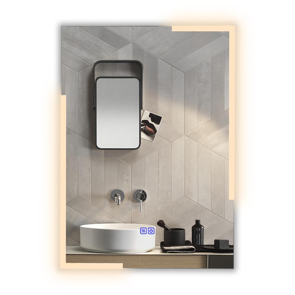 CHLOE Lighting LUMINOSITY Back Lit Rectangular TouchScreen LED Mirror 3 Color Temperatures 3000K-6000K 28" Height. Picture 5