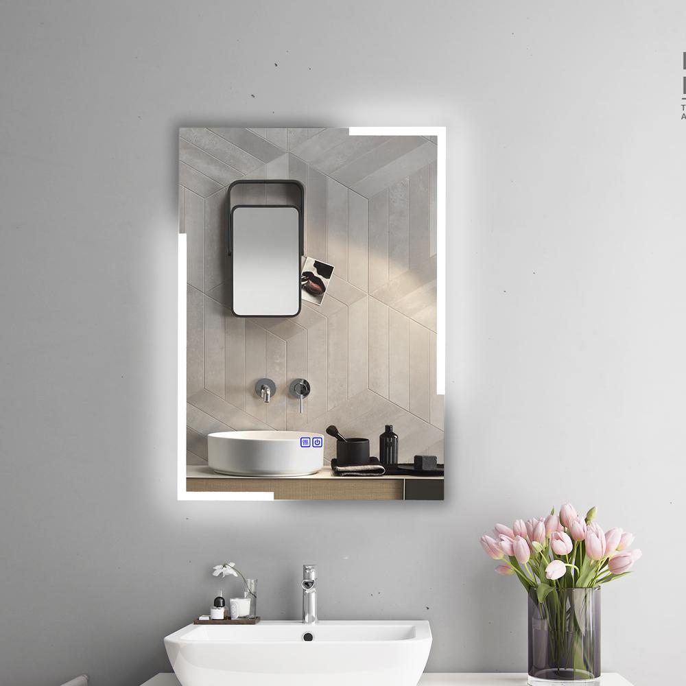 CHLOE Lighting LUMINOSITY Back Lit Rectangular TouchScreen LED Mirror 3 Color Temperatures 3000K-6000K 28" Height. Picture 13