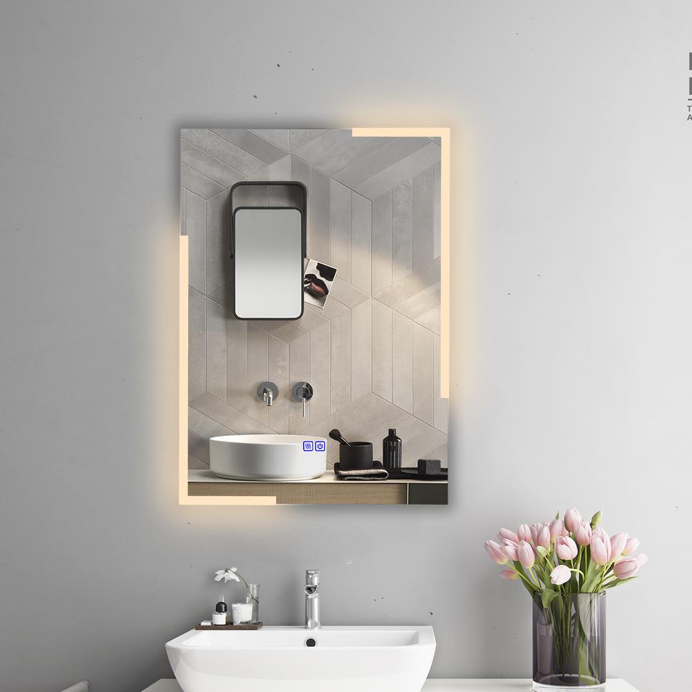 CHLOE Lighting LUMINOSITY Back Lit Rectangular TouchScreen LED Mirror 3 Color Temperatures 3000K-6000K 28" Height. Picture 14